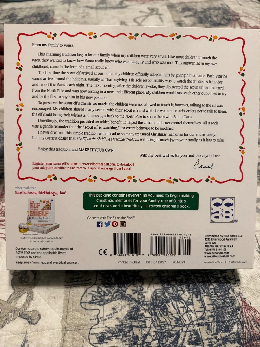 The Elf on the Shelf A Christmas Tradition - White/Red